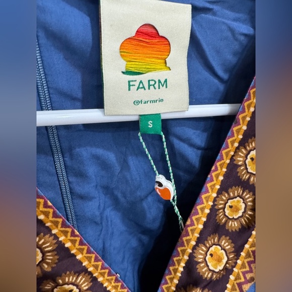 Farm Rio: Blue Ornament Floral Midi Dress - Picture 9 of 10